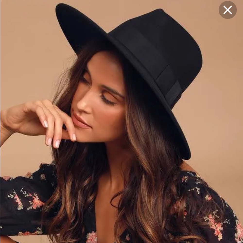 Brixton Black Wide-Brim Fedora Hat